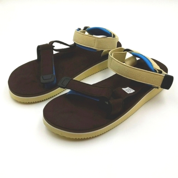 Suicoke DEPA-ECS Brown Cream Strap Sandals Mens 7.5-8/Womens 9-9.5 NIB - Picture 2 of 7